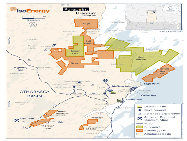  IsoEnergy and Purepoint Uranium Form Joint Venture Covering Over 98,000 Hectares in the Eastern Athabasca Basin 