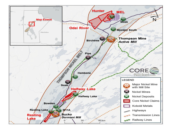  Core Nickel Upsizes Private Placement Financing from $175,000 to $580,125 