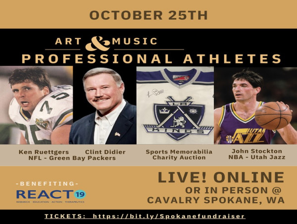 Sports Legends John Stockton, Clint Didier, and Ken Ruettgers to Join Fundraiser Benefiting REACT19 at Calvary Spokane