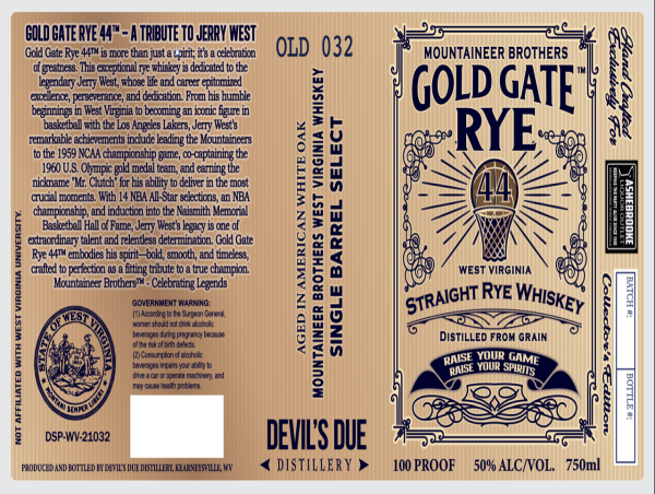  Gold Gate Rye 44: A Limited-Edition Tribute to West Virginia Icon Jerry West 