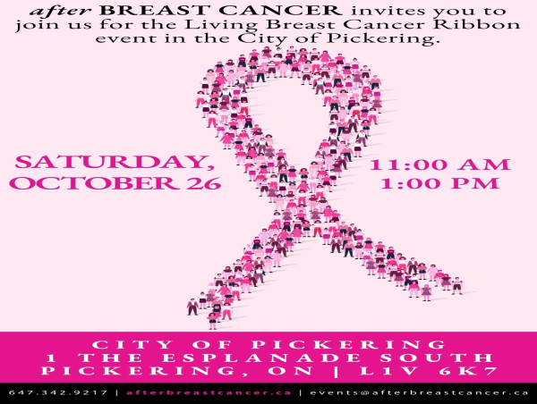 after BREAST CANCER to form a human breast cancer ribbon