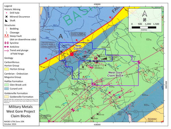  Military Metals Adds Key Ground at Its West Gore Antimony Property, Signs Binding LOI to Acquire Additional Claims 