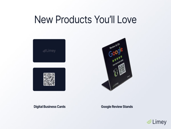  Limey Launches Digital Business Cards and Customer Review Stands 