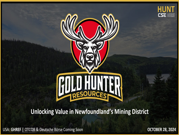  Gold Hunter Resources Launches New Website and Investor Presentation Highlighting the Great Northern Project's Strategic Potential 