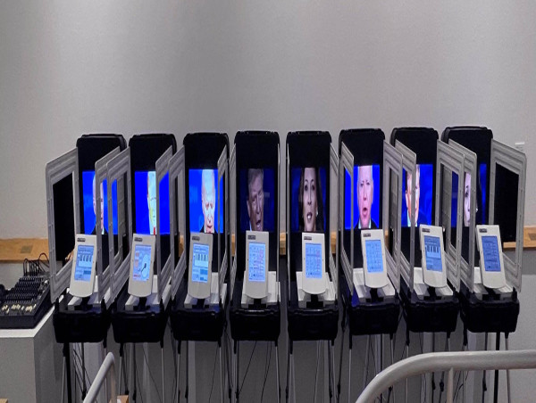  ARTIST CREATES ELECTRONIC MUSIC WITH VINTAGE VOTING BOOTHS 