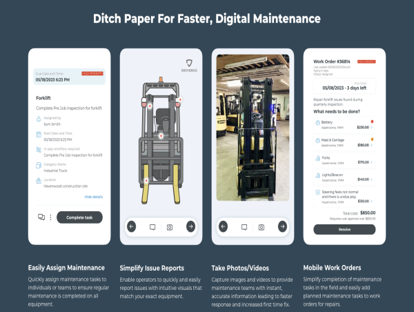DRIVEROO ADDS BUILT-IN MAINTENANCE MANAGEMENT TO SIMPLIFY EQUIPMENT MANAGEMENT AND SERVICES