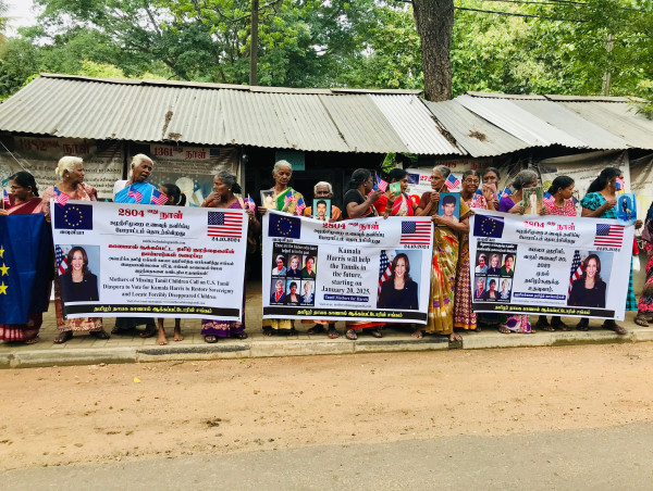  Mothers of the Disappeared in Vavuniya Rally U.S. Tamils to Support Kamala Harris for Justice and Tamil Sovereignty 