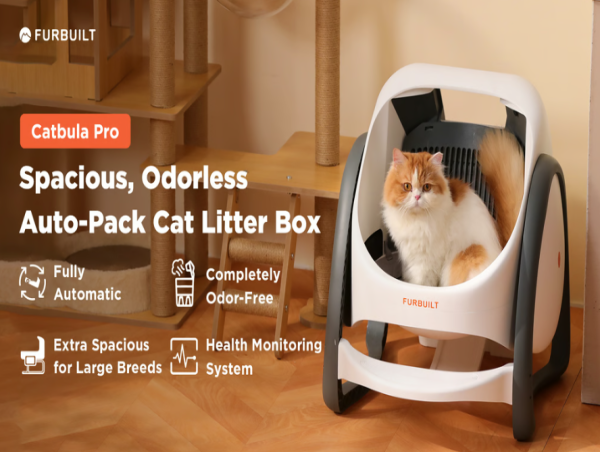  FurBuilt has Launched the Kickstarter Campaign for Catbula Pro, a Spacious, Odorless Auto-pack Cat Litter Box 