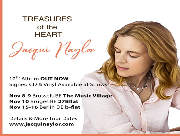  Die Sängerin und Komponistin Jacqui Naylor bringt ihre „Treasures of the Heart“ Tour nach Belgien und Deutschland 