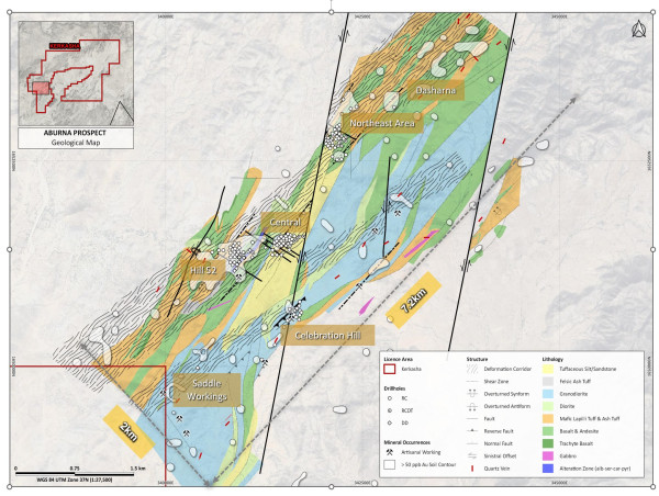  Alpha Exploration Announces New Drill Results from the Aburna Gold District Including 29 Meters Averaging 2.89 g/t Gold at Hill 52 Prospect, and 8 Meters Averaging 3.77 g/t Gold at the Northeast Prospect 