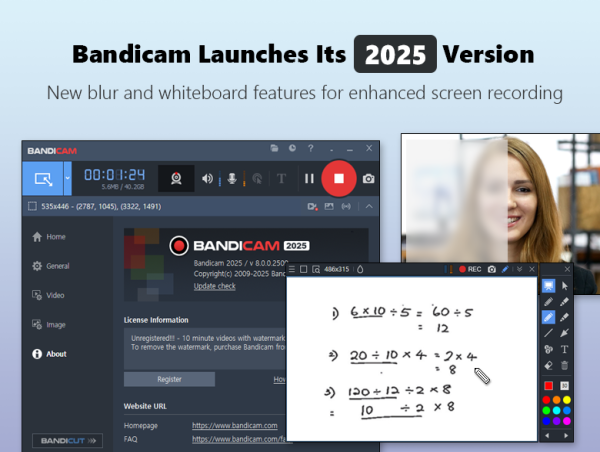  Bandicam Launches Its 2025 Version with Enhanced Real-Time Drawing and New Blur Feature 