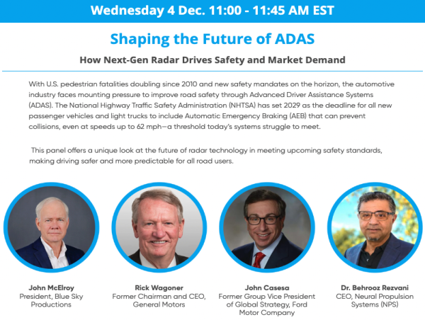 Webinar: Shaping the Future of ADAS – How Next-Gen Radar Drives Safety and Market Demand