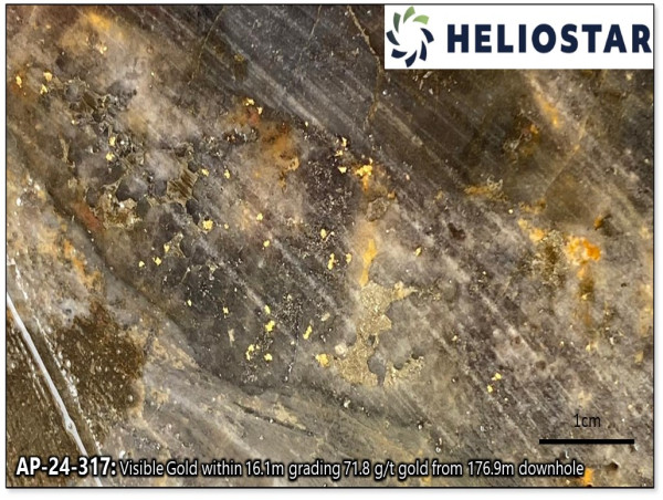  Heliostar Drills 71.8 g/t Gold over 16.1 metres in the High Grade Panel at Ana Paula, Mexico 