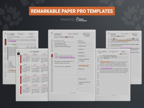  TabletTemplates Unveils Innovative reMarkable Paper Pro Templates 