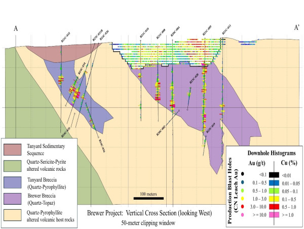 Carolina Rush Intersects 206 m @ 0.66 g/t Au, Extends Tanyard Breccia Zone at Brewer