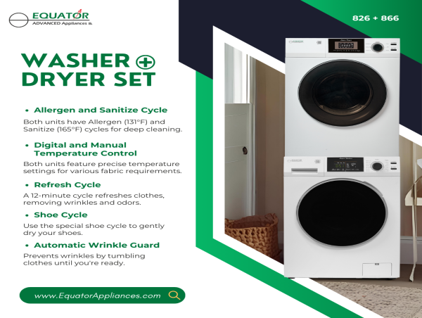  Equator Advanced Appliances Unveils Compact Stackable Washer and Dryer Set with Premium Features 