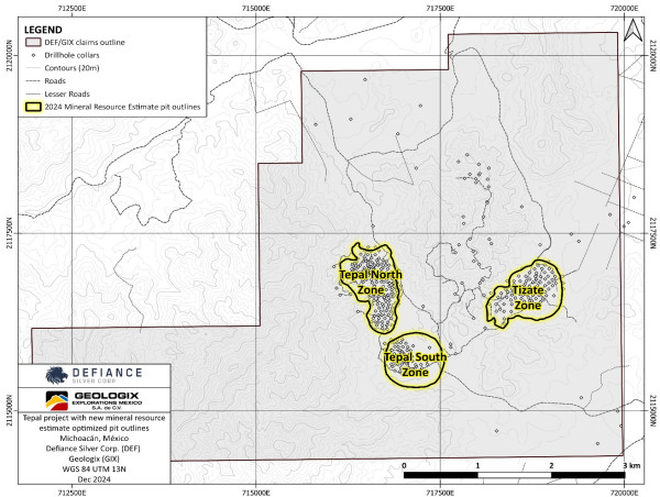  Defiance Silver Announces a Mineral Resource Estimate for the Tepal Project and Filing of Supporting NI 43-101 Technical Report 