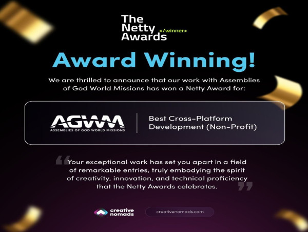  Creative Nomads Wins Prestigious Netty Award for Best Cross-Platform Development (Non-Profit) 