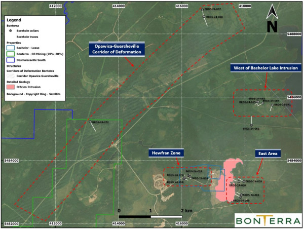  Bonterra Intersects Near-Surface Mineralization Near Its Bachelor Mill Complex at Its 100% Owned Desmaraisville South Project 