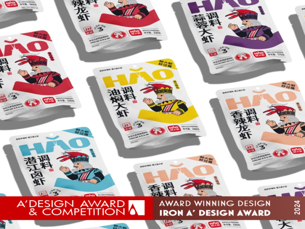  Hao Prawns Seasoning Packaging by Jin Zhang Earns Iron A' Design Award in Packaging Design Category 