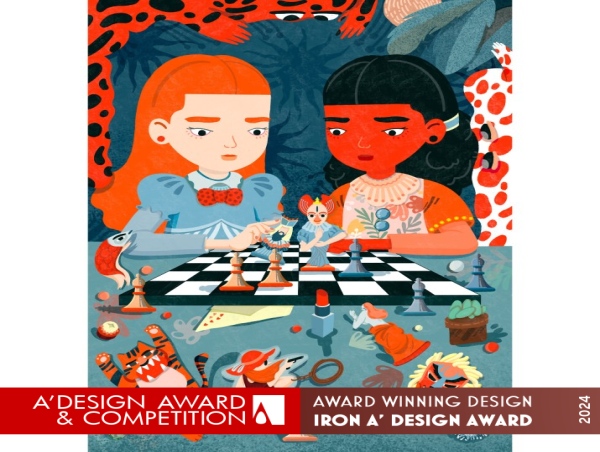  Girls with Chess by Mengyao Guo Wins Iron in A' Graphics, Illustration and Visual Communication Design Award 