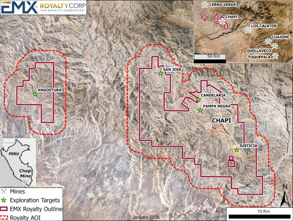  EMX Announces Acquisition of a Royalty on the Chapi Copper Mine Property in Peru 