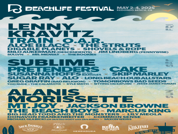  BeachLife Festival Returns To Redondo Beach, CA May 2-4, 2025 with Lenny Kravitz, Sublime, Alanis Morissette & More 