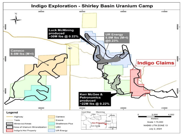  Indigo Commences Drilling on its Uranium Project in Shirley Basin, Wyoming 