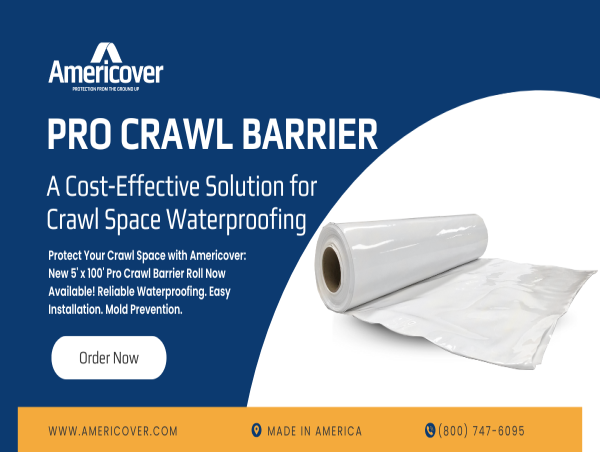  Americover Introduces New 5' x 100' Roll Size to Pro Crawl Barrier Series for Optimal Cost Savings 