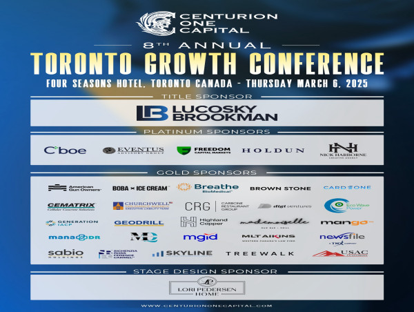  Centurion One Capital Announces 8th Annual Toronto Growth Conference 2025 