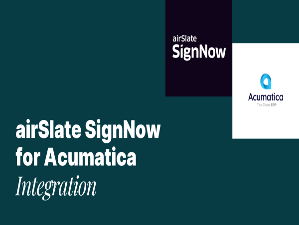  airSlate SignNow Launches Seamless eSignature Integration for Acumatica ERP Users 