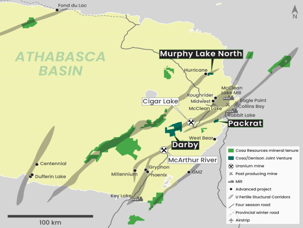  Cosa Resources Completes Agreement to Form Joint Ventures with Denison Mines on Multiple Uranium Projects 