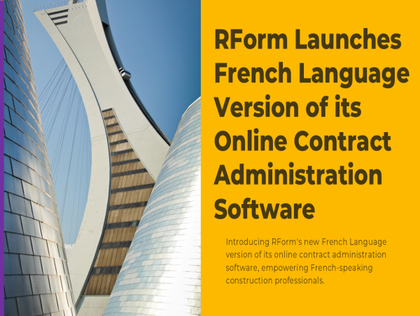 RForm Launches French Language Version of its Online Contract Administration Software