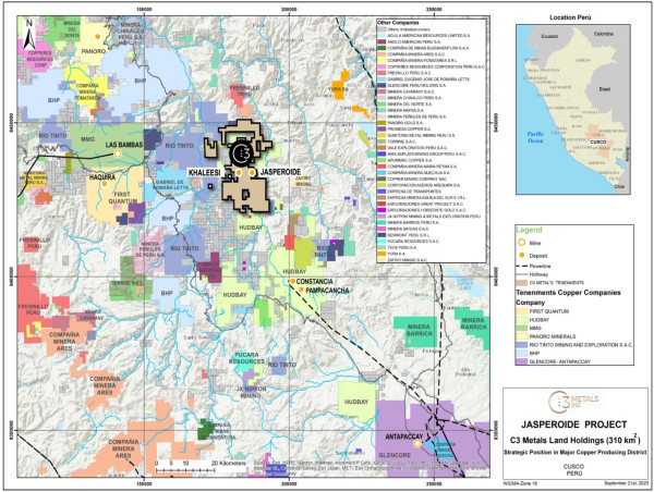  C3 Metals Completes Soil Sampling over Khaleesi Copper-Gold Project, Peru - Commences Geophysical Surveys 