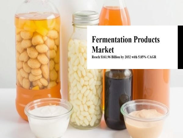 Fermentation Products Market is Anticipated to Reach $161.96 Billion by 2032 with 5.85% CAGR