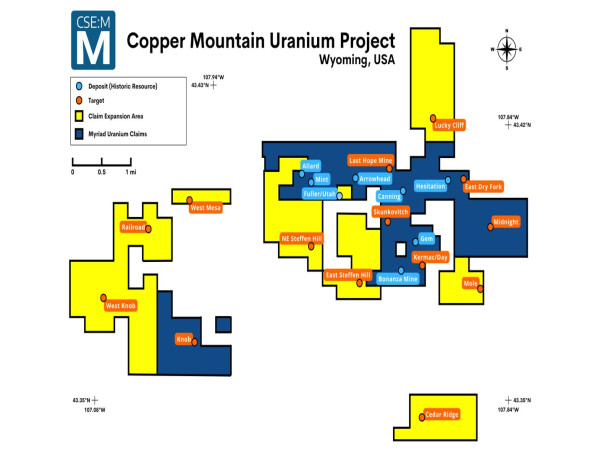  Myriad Uranium Announces Major Expansion of the Copper Mountain Project Area to Lock Up Mineralised Extensions, Historical Resources, and Key Targets 