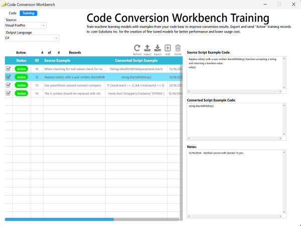  FmPro Migrator 11.28 Enhances Visual FoxPro to C# Conversion with Code Conversion Workbench AI Model Training Feature 