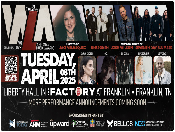 First Round of Performers Announced for the 13th Annual We Love Christian Music Awards, Hosted by Jaci Velasquez
