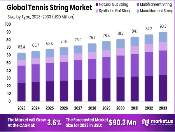 Tennis String Market to Witness Growth with a 3.6% CAGR Reaching USD 90.3 Million by 2033