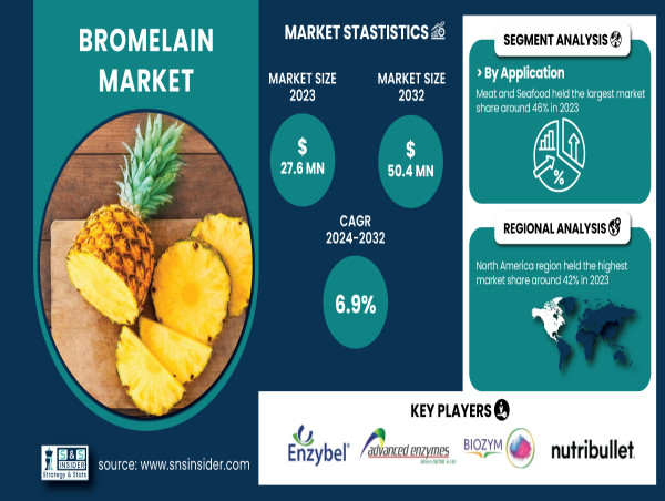 Bromelain Market to Grow at a 6.9% CAGR from 2024 to 2032 | Report by SNS Insider
