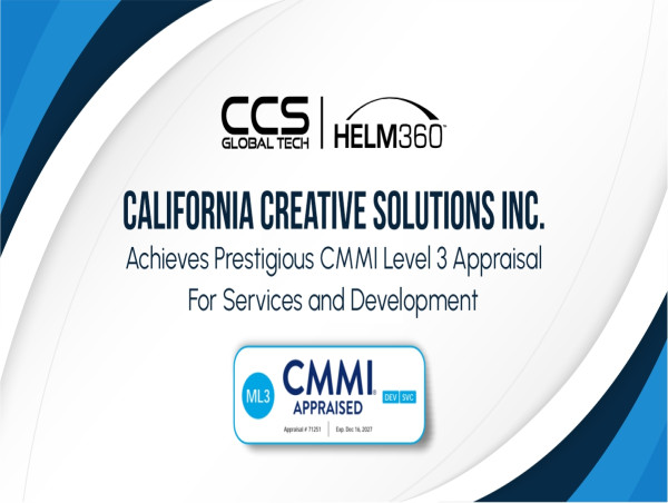  California Creative Solutions Inc. Achieves Prestigious CMMI Level 3 Appraisal for Services and Development 