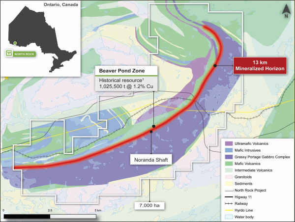  GT Resources Samples 8.2% Copper and Identifies BHEM Conductors at the North Rock Copper-Nickel-PGE Project, Ontario, Canada 