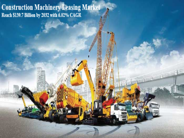  Construction Machinery Leasing Market to Reach $139.7 Billion by 2032 with 6.02% CAGR 