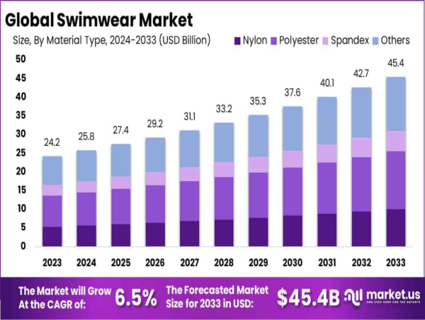 Swimwear Market Size & Share to Reach USD 45.4 Billion by 2033, Growing at a CAGR of 6.5%