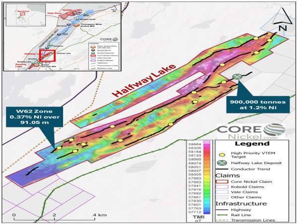  Core Nickel Commences Two Drill Program at 100%-Owned Halfway Lake Project 