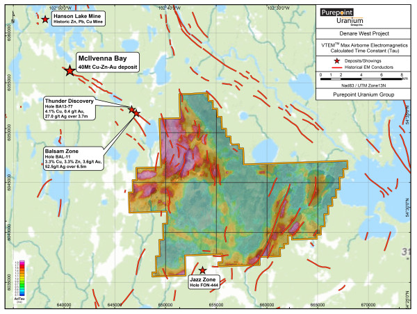  Purepoint Announces Results of Foran-Funded Airborne Survey at Denare West, on Trend with McIlvenna Bay Project 