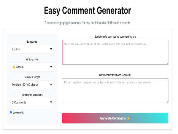 ZeroGPT Plus Launches Easy Comment Generator: Effortless Comment Creation for Social Media Engagement