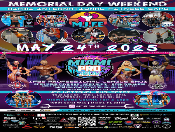  Miami International Fitness Expo Marks 11 Years With More Sports and Venue Move to Miami-Dade County Fair & Exposition 