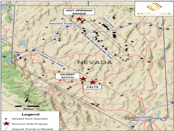  Eminent's Remaining Assays from First Completed Drill Hole Hits up to 8 g/t Gold in Getchell Trend Analogue 