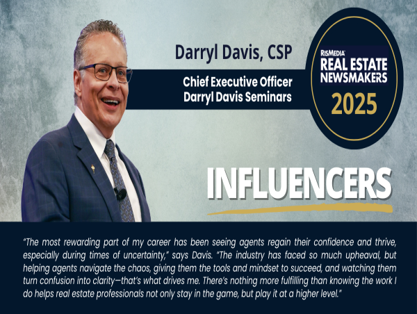  Real Estate Speaker and Coach Darryl Davis Named a Top Influencer and Newsmaker by RISMedia for 2025 